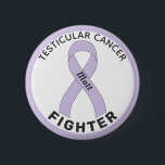 Testicular Cancer Fighter Ribbon White Button<br><div class="desc">Testicular Cancer Fighter Ribbon White Button for awareness and support for men fighting testicular cancer.</div>