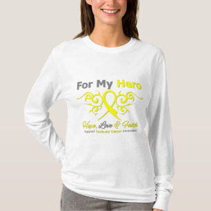 Testicular Cancer Tribal Ribbon Hero T-Shirt