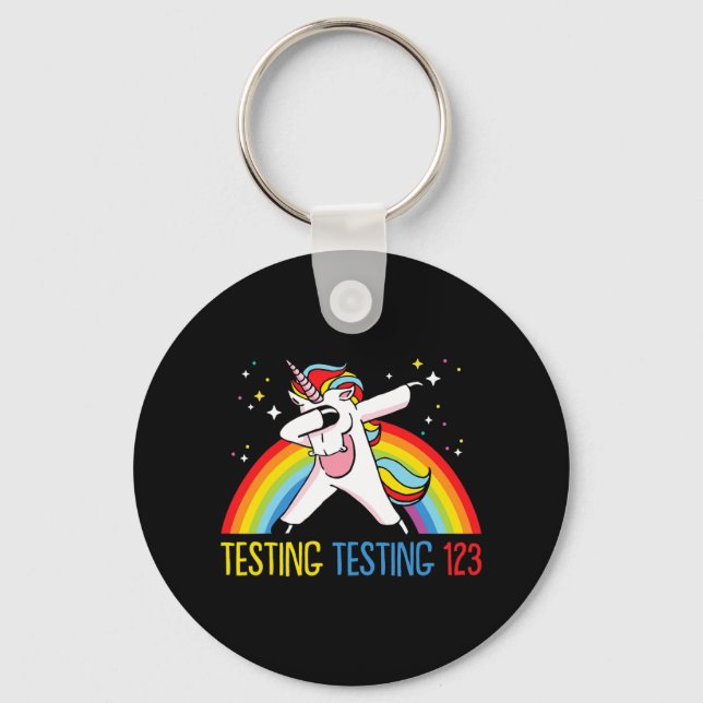 Testing 123 Cute Test Day 2  Key Ring (Front)