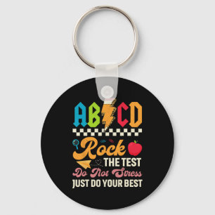 Testing Abcd Rock The Test Day Teachers Students  Key Ring