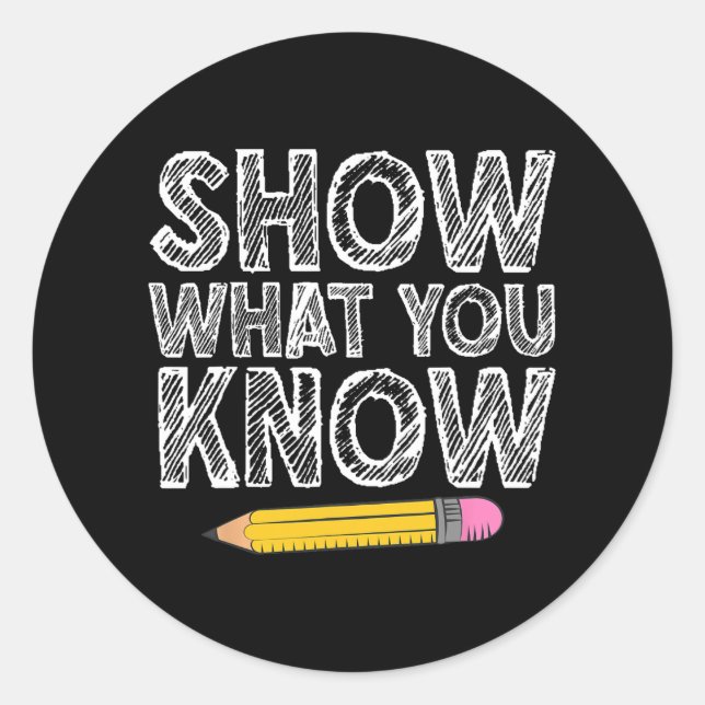 Testing Day Art For Men Women Teacher Testing Test Classic Round Sticker (Front)