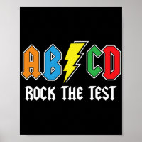 Testing Retro Abcd Rock The Test Day Funny School