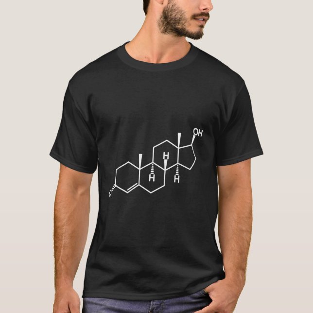 Testosterone Molecule Alpha Male Hormone T-Shirt (Front)