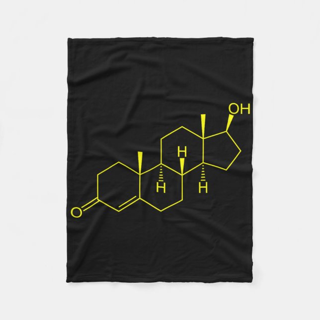 Testosterone Molecule Biology Science Bodybuilding Fleece Blanket (Front)