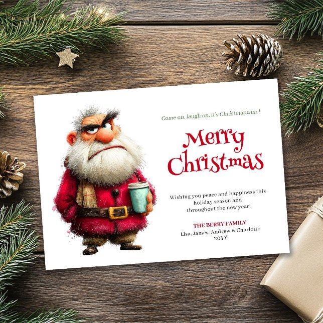 Testy Claus funny custom Christmas greeting card  (Testy Claus funny custom Christmas greeting card art)