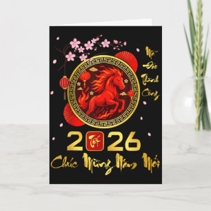 Tet 2026 Vietnamese Year Horse Lunar Chinese New Y Card