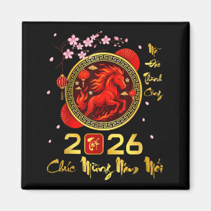 Tet 2026 Vietnamese Year Horse Lunar Chinese New Y Magnet