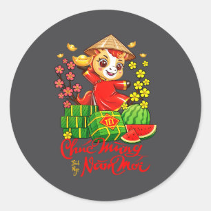 Tet 2026 Year Of The Horse Vietnamese Lunar New Ye Classic Round Sticker
