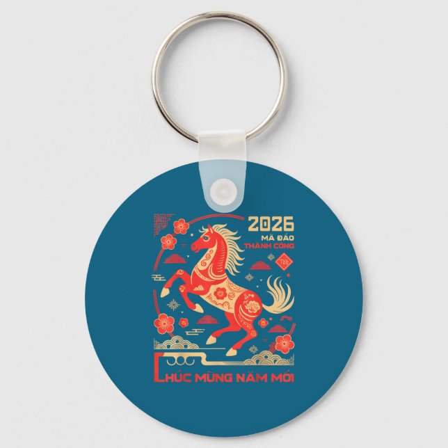 Tet 2026 Year Of The Horse Vietnamese Lunar New Ye Key Ring (Front)