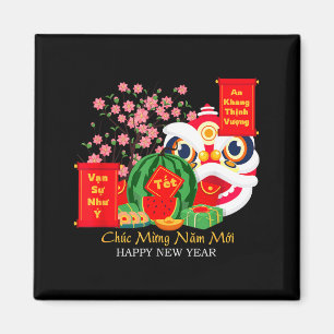 Tet Vietnamese Lunar New Year Calendar 2025 Happy  Magnet