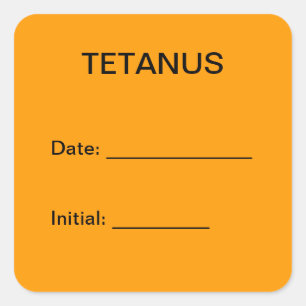 Tetanus Shot Chart Label
