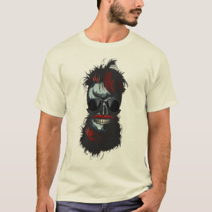 tete_de_mort_hipster_barbu_skull_sunglasses T-Shirt
