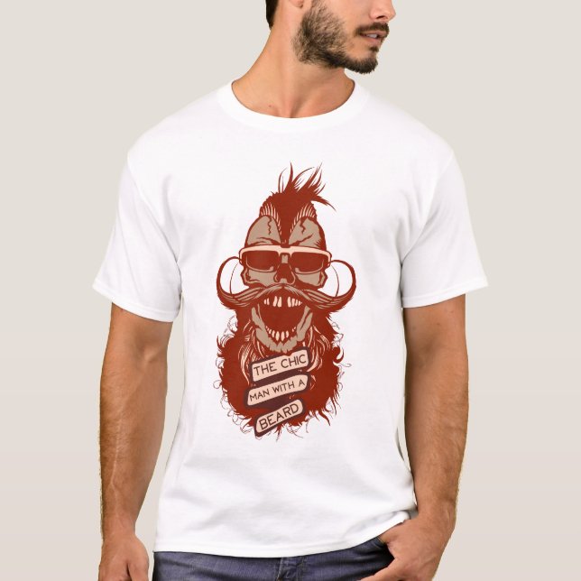 tete de mort hipster skull crane citation chic man T-Shirt (Front)