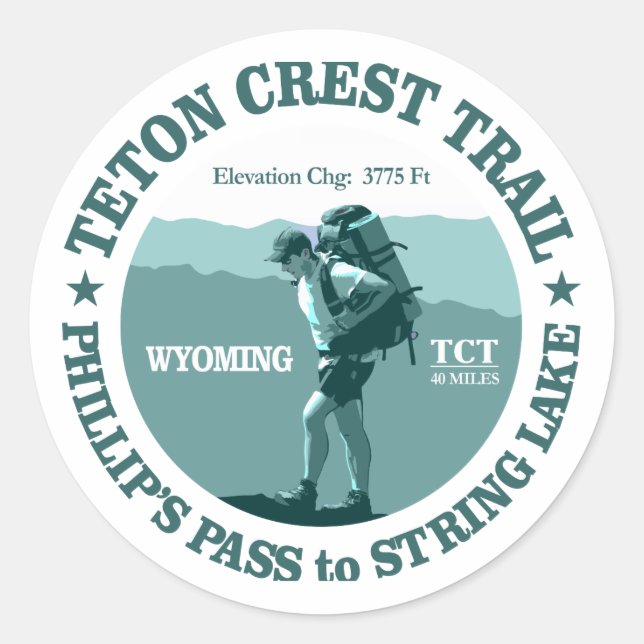 Teton Crest Trail (rd) Classic Round Sticker (Front)