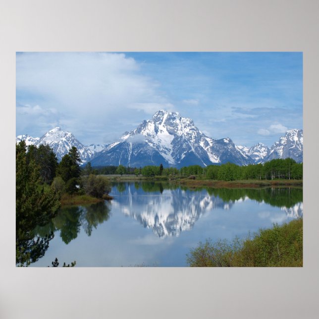 Teton Mountain Reflection Poster (Front)