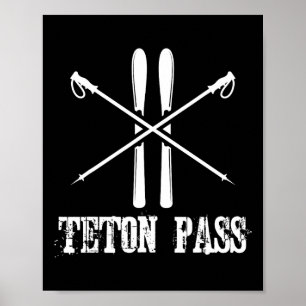 Teton P Wyoming Ski Skier Skiing Nordic Alpine Dow Poster