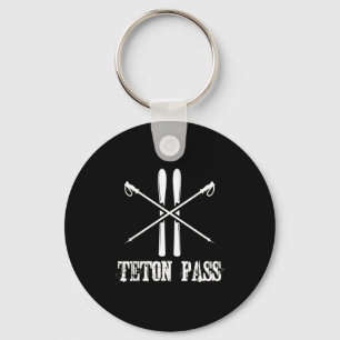 Teton pass wyoming ski skier skiing nordic alpine key ring