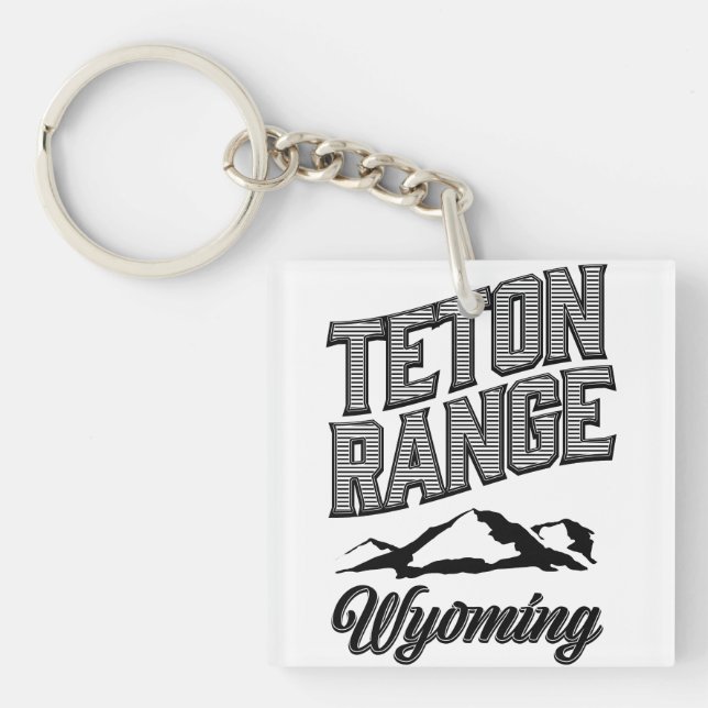Teton Range, Wyoming Photo Print Key Ring (Front)