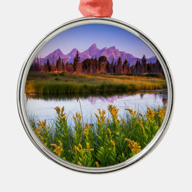 Teton Sunrise Metal Tree Decoration (Front)
