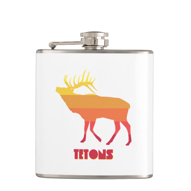 Tetons Elk Hip Flask (Front)
