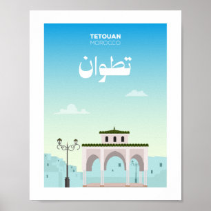 Tetouan City Morocco Illustration Poster