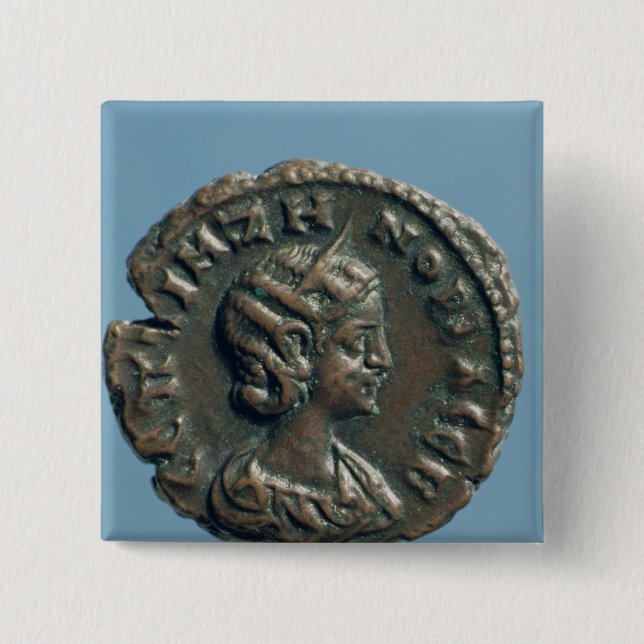 Tetrachm  of Zenobia, Queen of Palmyra 15 Cm Square Badge (Front)