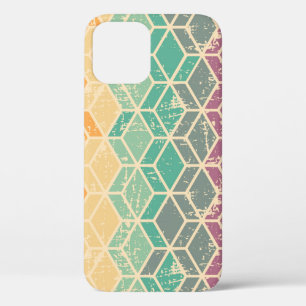 Tetragonal Geometric Grunge Seamless Pattern iPhone 12 Case