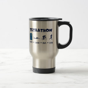 Tetrathon Triathlon T-shirt Travel Mug