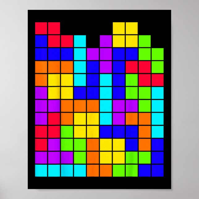 Tetrominoes Block Puzzle Video Game Math Teacher G Poster (Front)