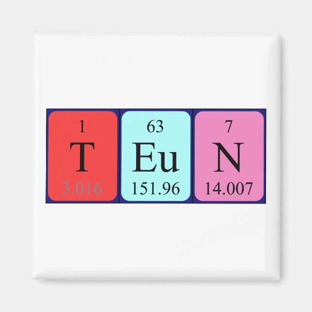 Teun periodic table name magnet (Front)