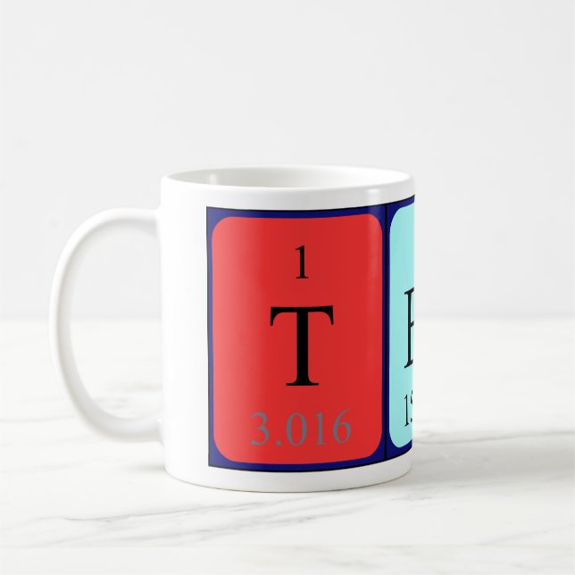 Teuta periodic table name mug (Left)