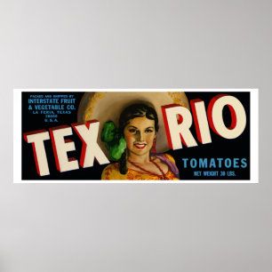 Tex Rio (Vintage tomatoes label) Poster