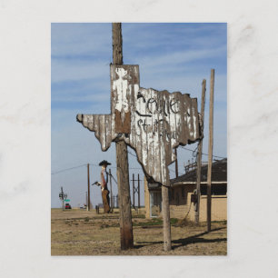 Tex the Cowboy and Texas Sign Postcard