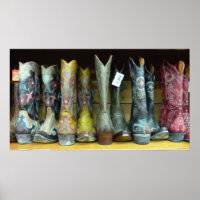 Texan cowboy boots print poster