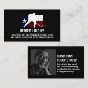Texan Flag, Hockey Player, Hockey Coach Photo Business Card