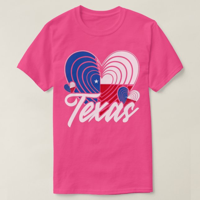 Texan Flag Love Texas T-Shirt (Design Front)