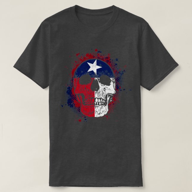 Texan Flag Skull T-Shirt (Design Front)