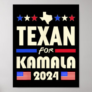 Texan For Kamala 2024 Patriotic Democrats Campaign Poster