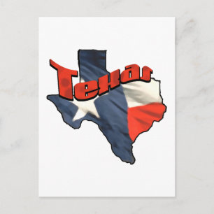 Texan Lone Star State retro flag map of Texas Postcard