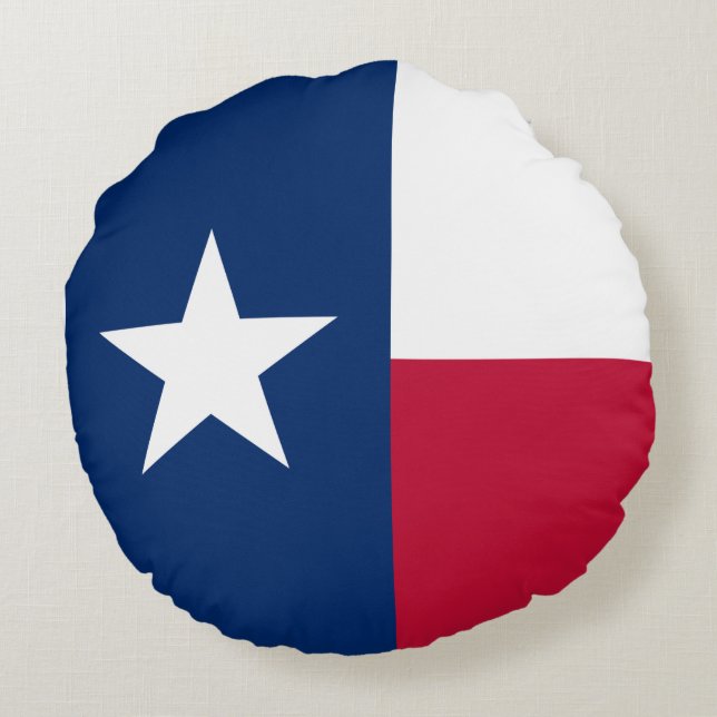 Texan State Flag (Texas) Round Cushion (Back)