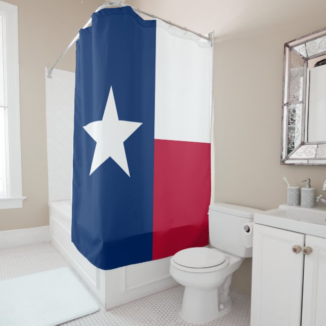 Texan State Flag (Texas) Shower Curtain (In Situ)