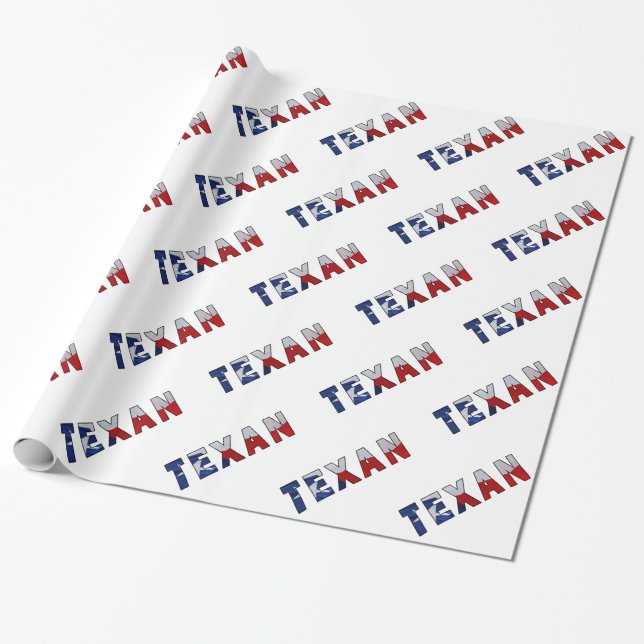 Texan Waving Flag Wrapping Paper (Unrolled)