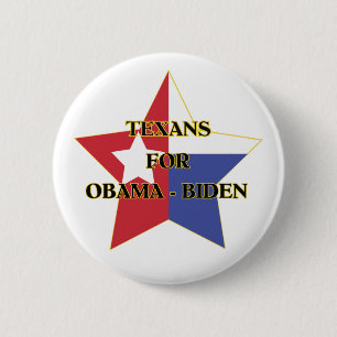 Texans for Obama-Biden 6 Cm Round Badge