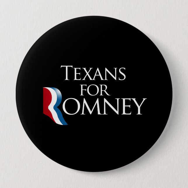 Texans for Romney -.png 10 Cm Round Badge (Front)