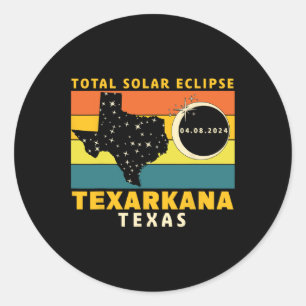 Texarkana Texas Total Solar Eclipse 2024 Classic Round Sticker