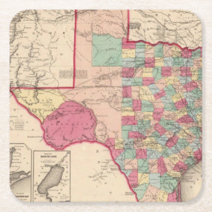 Texas 10 square paper coaster