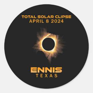Texas 2024 Total Solar Eclipse  Classic Round Sticker
