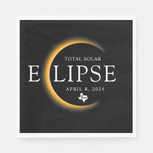 Texas 2024 Total Solar Eclipse Viewing Party Napkin