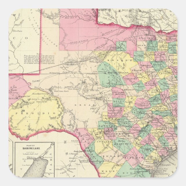 Texas 4 square sticker (Front)