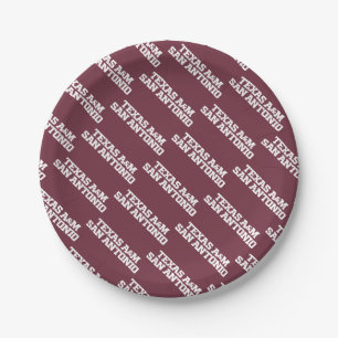 Texas A&M San Antonio Paper Plate